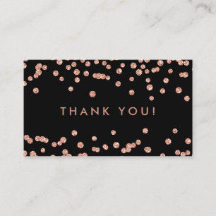 Thank You Insert Rose Gold Glitter Confetti Black
