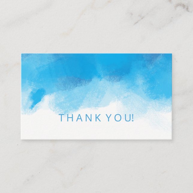 Thank You Insert Summer Blue Watercolor (Front)