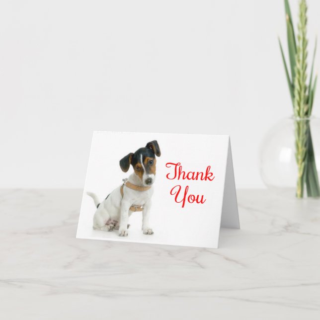 Thank You Jack Russell Terrier Puppy Dog Note Card (Front)