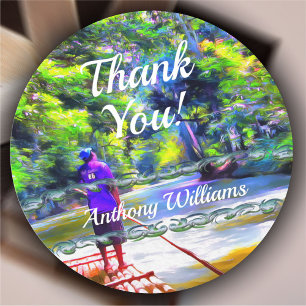 Thank you Jamaican River Raft Ride J001 Classic Round Sticker