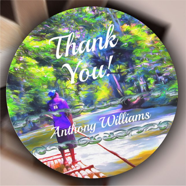 Thank you Jamaican River Raft Ride J001 Classic Round Sticker (Creator Uploaded)
