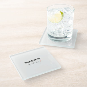 Thank You Jesus Blessed Walk by Faith Glass Coaster