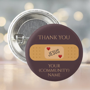 Thank you Jesus christ healer saviour purple Butto 3 Cm Round Badge