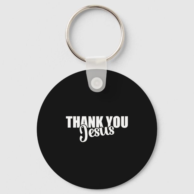 Thank You Jesus Faith Based Christian Bible Gospel Key Ring (Front)
