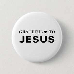 Thank You Jesus   Modern Christian Faith Design 6 Cm Round Badge