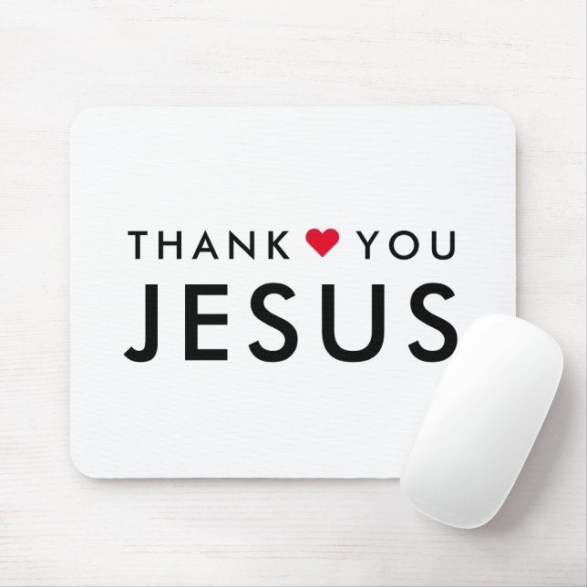 Thank You Jesus | Modern Christian Faith Heart Mouse Pad (With Mouse)