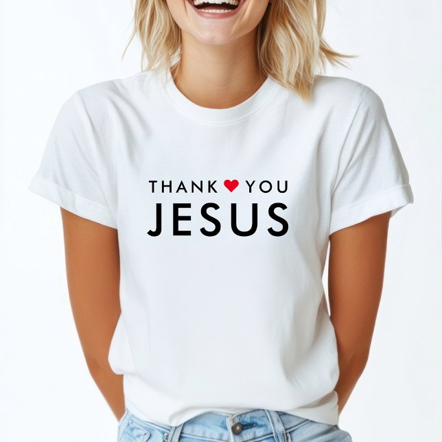 Thank You Jesus | Modern Christian Faith Heart T-Shirt (Creator Uploaded)