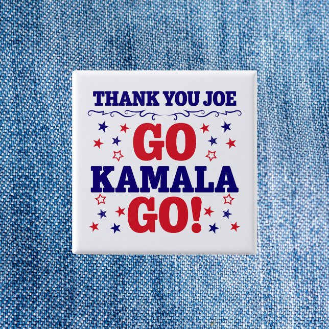 Thank You Joe | Go Kamala Go! 15 Cm Square Badge (Creator Uploaded)