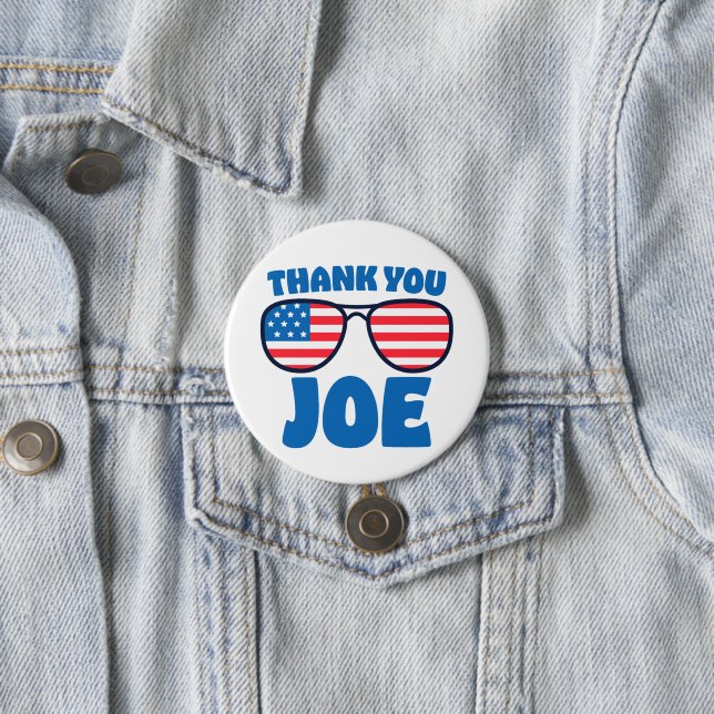 Thank You Joe Patriotic Aviators 7.5 Cm Round Badge (In Situ)