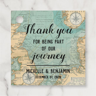 Thank you Journey Square Wedding Favour Tag