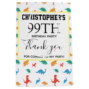 Thank you Kids Party Dinosaur Theme Medium Gift Bag