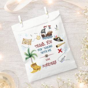 Thank you Kids pirate party Baby boy birthday Favour Bags