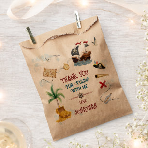 Thank you Kids pirate party Baby boy birthday Favour Bags
