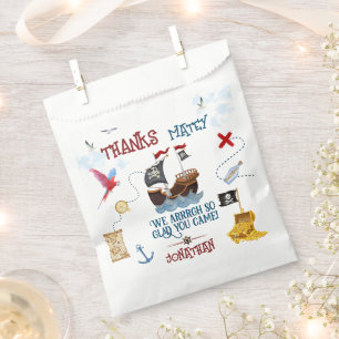 Thank you Kids pirate party Baby boy birthday Favour Bags