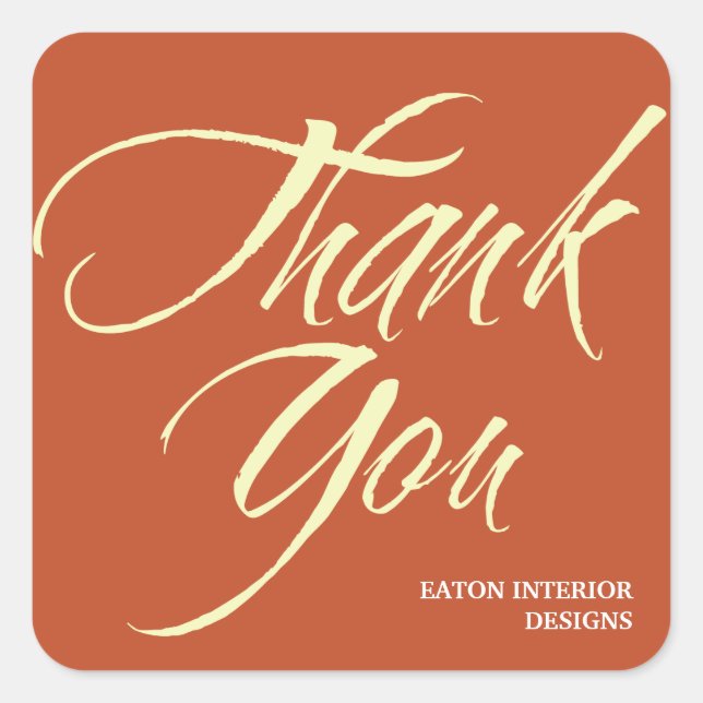 Thank You labels bold brush stroke brick red (Front)