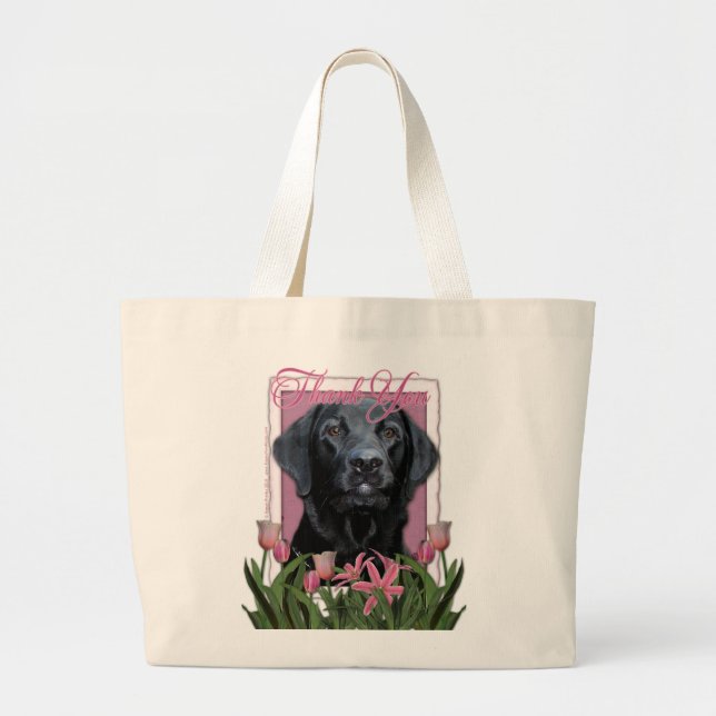 Thank You - Labrador - Black - Gauge Large Tote Bag (Front)
