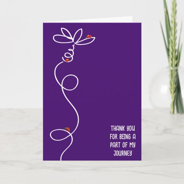 Thank You Ladybugs On Doodle Daisy Card (Front)