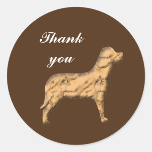 Thank You Large Brown Dog Appreciation Pet Classic Round Sticker