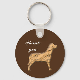 Thank You Large Brown Dog Pet Appreciation Key Ring