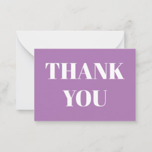 Thank you lavender white modern typography card