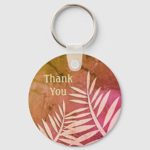 Thank you Leaf Silhouette Marbled Appreciation Key Ring