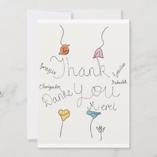 Thank you Letter in Different Languages Card