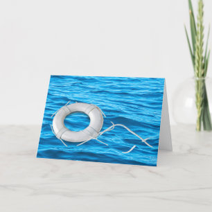 Thank You life ring floating on water Card
