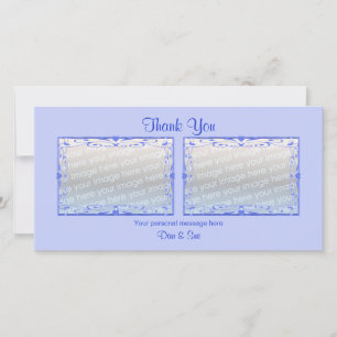 Thank You Light Blue 2 Photos Card