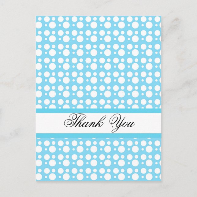 Thank you,light blue dots postcard (Front)