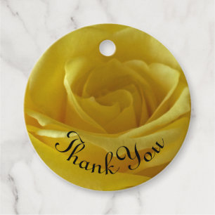 Thank You Light Yellow Rose Photo Appreciation Favour Tags