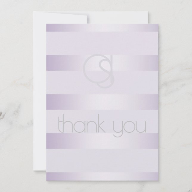 Thank you - Lilac Shimmer Stripes Monogram (Front)