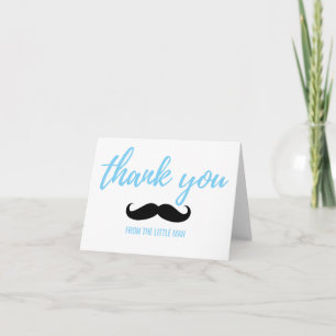 THANK YOU Little Man Baby Shower Blue   PHOTO Card