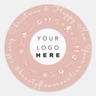 Thank You Logo Christmas Tree Merry Christmas Classic Round Sticker