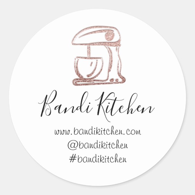 Thank You Logo Kitchen Cooking Robot Chef White Classic Round Sticker (Front)