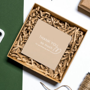 Thank you Logo Loyalty Modern beige Store QR Code Discount Card