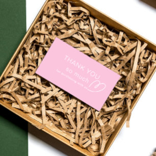 Thank you Logo Loyalty Modern Pink Store QR Code Discount Card