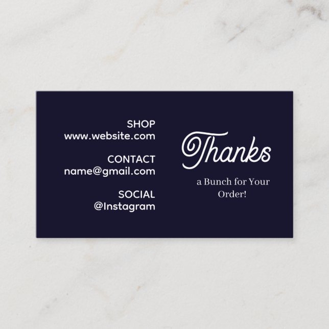 Thank You Logo | Modern Navy Business Design Card (Front)