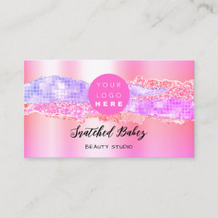 Thank You Logo QR Code Online Shop Sweet 16th Pink Business Card
