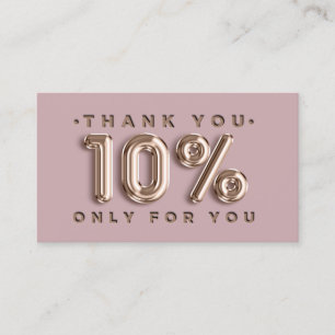 Thank You Logo QRCODE 10%OFF Discount Code Rose Business Card