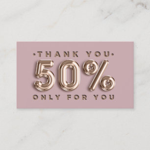 Thank You Logo QRCODE 50%OFF Discount Code Gold Business Card