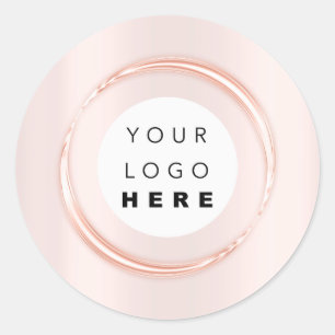 Thank You Logo Rose Small Business Minimalism Classic Round Sticker