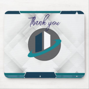 Thank you & Logo white Mouse Pad