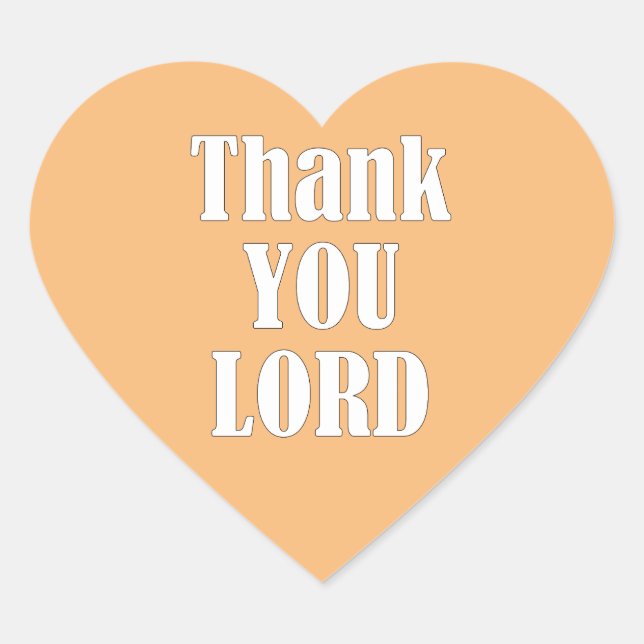 THANK YOU, LORD, HEART STICKER (Front)