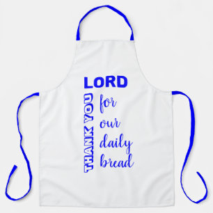 THANK YOU LORD Our Daily Bread Christian BLUE Apron