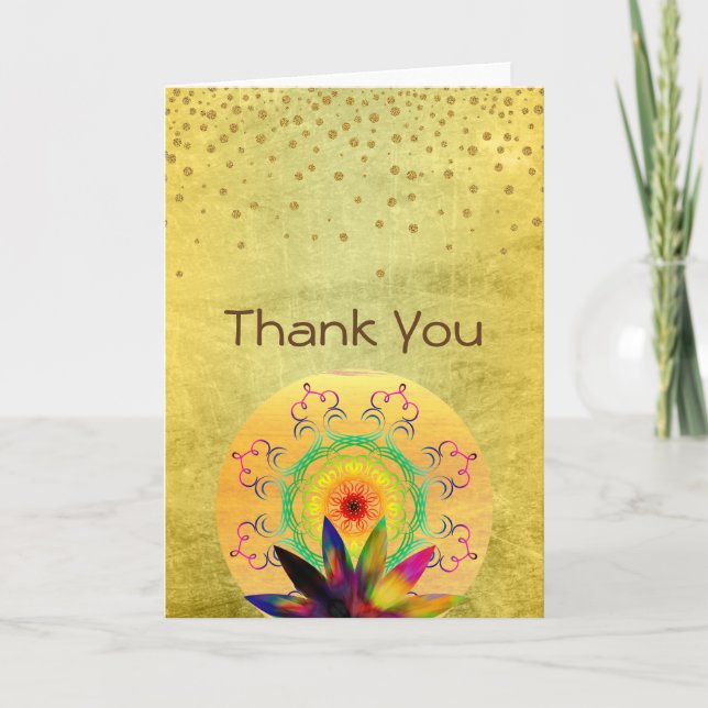 Thank You Lotus Flower Watercolor Holistic Card (Front)