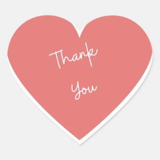Thank You Love Heart  Heart Sticker