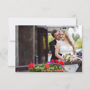 Thank You Love Heart Wedding Card