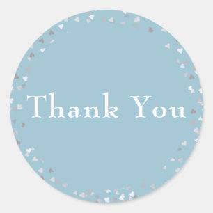 Thank You Love Hearts Confetti Classic Round Sticker