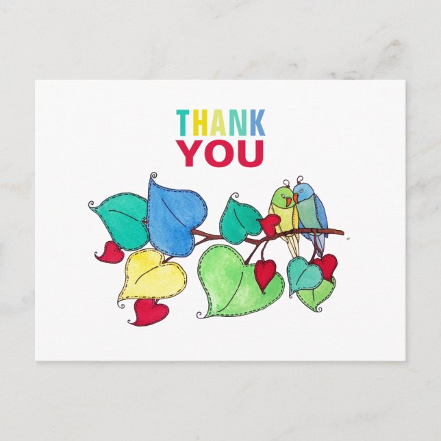Thank You Lovebirds Postcard (Front)