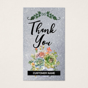 Thank You Loyal Customer Flowers Glitter